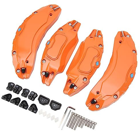 Caliper Covers, Brake Caliper Protective Cover, High Hardness Color, 4 Pieces for Model 3 for 18 and 19 Inch Wheel Hub (Orange)