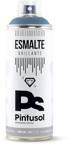 PINTUSOL Bombe Peinture Émail Brillante Bleu Pastel RAL5024 Finition Brillante, Résistant UV Haute Opacité, Application Facile, Multisurface Bois Métal Plastique Verre, Spray Professionnel 400ml