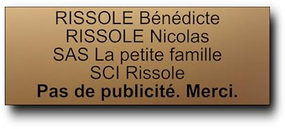 Plaque Boite aux Lettres Personnalisable - 12x5 cm - 1 à 6 Lignes - Etiquette Boite aux Lettres - Sonnette - Porte - Autocollant - Plaques avec Nom - Gravée (Or Mat)