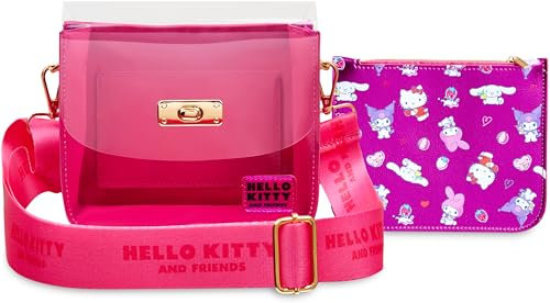 Hello Kitty Handtasche Mädchen Teens Kuromi Tasche zum Umhängen mit Kleiner Geldbeutel Kinder Umhängetasche Anime Geschenk für Kinder