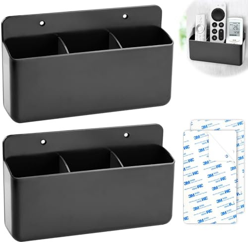 TXXATX Fernbedienungshalter 2 Stück Fernbedienung Halterung Schwarze Wandhalterung Fernbedienung Selbstklebende Fernbedienungshalterung für Büros Arbeitszimmern Schlafzimmern Wohnzimmern Küchen usw