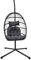 Egg Chair Garden Swing Seat Rattan Foldable Hanging Hammock with Cushions Stand UV Resistant Outdoor Indoor Furniture (Light Grey)