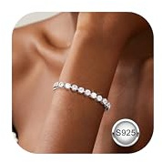 Chriscoco Armband Silber 925 Damen Verstellbare Armbänder Silber Stapelbare Silberarmband Tennisarmband Zirkonia Armkette für Damen 16 cm