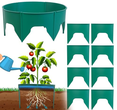 24Pcs Planting Grow Rings, Interlocking Plant Ring Garden Rings for Plant Support and Soil Moisture Retention, Planting Rings Plant Circle Ring for Deep Watering Veggies Herbs and Flowers