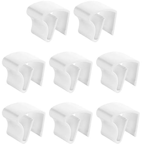 Qury Lot de 8 supports de store en plastique blanc sans perçage pour stores vénitiens en aluminium et bois