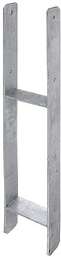 Alberts 208431 H-Pfostenträger | feuerverzinkt | lichte Breite 141 mm | Gesamthöhe 800 mm | Materialstärke 6 mm