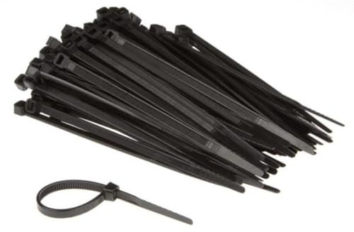 Perel Set Nylon-Kabelbinder 4,6 x 120 mm, Schwarz, UV-beständig, 100 Stück
