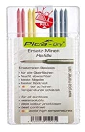 Pica Dry Tieflochmarker Ersatzminen-Set graphit/gelb/rot