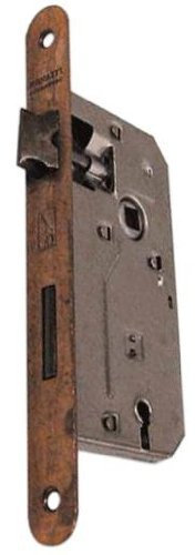 Serratura da Infilare Bordo Tondo Bronzato Patent Misura 50 mm Interasse 70 mm