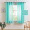 MIULEE Gardinen Vorhang Wohnzimmer 2er Set mit Ösen Transparente Vorhänge Stores gardinen mit kräuselband Stickerei Ösenschal Fensterschal Dekoschal für Schlafzimmer 160 x 140cm (H x B) See Blau
