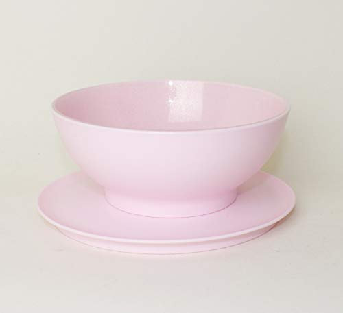 Tupperware Allegra - Cuenco para servir (275 ml), color rosa y plateado y vaso de princesa de 330 ml