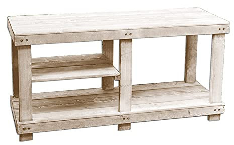 YYUN Pflanztisch Holz Gartentisch Drinnen und Draußen Gärtnertisch Pflanzentisch Multifunktionaler Aufbewahrung Organisator mit Natürlichem Finish, 150L X 55W X 75H cm (Color : Wood Color)