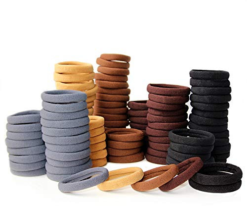 100 Stück Haargummi Damen, Zopfgummis Mädchen, Haargummis für Männer und Mädchen, Haargummies Scrunchies Pferdeschwanz Gummi, Elastische Haarbänder für Damen Mädchen Neutrale Farbe