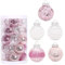 Weihnachtskugeln 25 Stück, Kunststoff Weihnachtsbaumkugeln Set mit Haken, Weiß Silber Blaue Christbaumkugeln Glitzer 2022 Modern Dekoration Christbaumschmuck für Party (rosa)