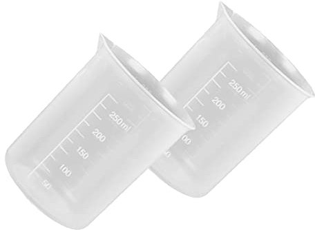 2 Pcs Transparent Measuring Jugs 250 ML PP Plastic Graduated Beakers Mixing Cups Kitchen Accessories for Kitchen Baking Measurement Liquid Food Mixing