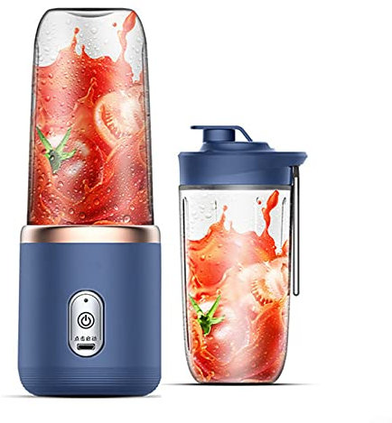 Automatic Juicer Cup, Extractor Smoothie Makers, Portable Juice Extractor, Small Blender Juice Maker, 450ml Electric Mini Blender, Blue