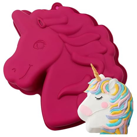 1Pcs Moldes de Silicona Unicornio,Molde Hornear Unicornio,Sin Bpa,para Tartas Chocolate para Halloween Navidad
