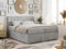 MKS MEBLE Boxspringbett 180x200 Mit 2 Bettkästen, Polsterbett Mit Matratze H4 Topper, Bett Mit Kopfteil - Hellgrau Velvet - H4 - Ally