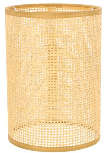DEARMAMY Abat-Jour En Rotin Couvercle De Lumière Tissé En Rotin Abat-Jour Tambour En Rotin Remplacement Couvercle De Lumière Cylindrique Tissé E27/E14 Abat-Jour Pour Salon Chambre À