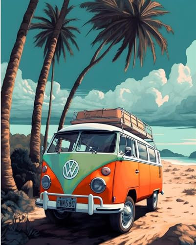 JanFebMar Peinture par Numéros pour Adulte DIY Peinture Acrylique pour Adultes Enfant Paint by Numbers Kit sans Cadre 40 x 50 cm pour Décoration Intérieure