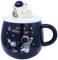 ZONSUSE Lustiger Raum Tasse,Süße Astronauten Becher,Kreativer Raumschiff Tassen,Kaffeebecher mit Deckel Löffel,Weltraum Geschenke für Männer Frauen Kinder Interstellare Fans 450 ml (C)