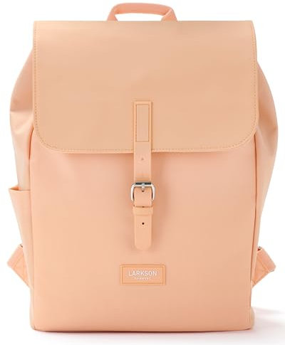 LARKSON Mochila Mujer & Hombre Naranja - IDA - Bolso Mochila Moderna - Compartimento Portátil 13 Pulgadas - para Trabajo, Ciudad, Universidad - Repelente al Agua
