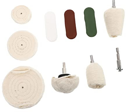 Mobestech 10 Stück 1 Poliertuch-Rad-Kombination Autopoliermaschine Polierscheibe für Winkelschleifer metall polierpaste metallpoliercreme Mehrzweck-Polierpads Schleifzubehör Polierwachs Weiß