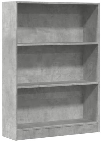 vidaXL Libreria Grigio Cemento 80x24x109 cm in Legno Multistrato, Mobile Porta Libri, scaffale per Libri, Mobile portaoggetti, Porta Libri