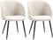 HOMCOM Esszimmerstühle 2er Set Küchenstuhl mit Rückenlehne, Lammwoll-Optik, modern Polsterstuhl mit Stahlbeine Armlehne, Armlehnstuhl für Esstisch, Eckstuhl für Lounge Wohnzimmer Esszimmer, Cremeweiß