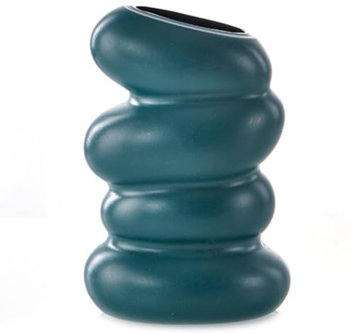 Rersduyt Plastic Spiral White Vase Hydroponic Pot Vase Decoration Home Desk Decorative Vases for Flowers Decoration Green