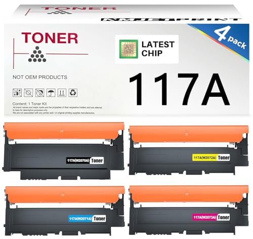 117A Toner Kompatibel für HP 117A W2070A W2071A W2072A W2073A Toner Multipack für HP Color Laser 150A 150nw MFP178nw 178nwg MFP179fnw (4er-Pack)