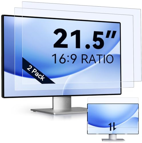 IPROKKO 2 Stück 21.5 Zoll Anti-Blaulicht-Displayschutzfolie für Computermonitor, Abnehmbares 16:9-Seitenverhältnis, Blendschutzfolie Augenschutz Schutzfolie