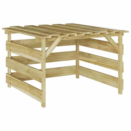Mhdvray Tosaerba Garage marrone, 84 x 80 x 56 cm, in legno di pino impregnato, casetta da giardino con look rustico, per giardino, terrazza ed esterni, design moderno e durevole