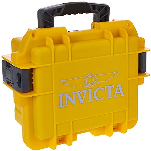 Invicta IG0097-SM1S-Y Uhrenbox mit 3 Schlitzen, Kunststoff, Gelb, gelb, 3 Steckplätze