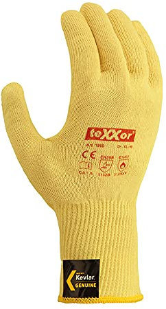 teXXor Kevlar-Feinstrickhandschuhe - Allroundhandschuhe mit Schutz gegen thermische Risiken, GröÃe:09
