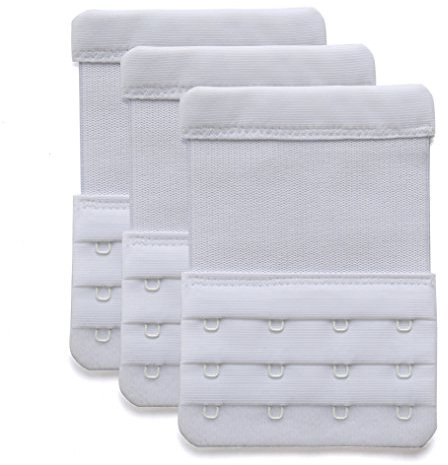 YarBar BH Verlängerung 4 Haken BH Verlängerer 4 Hook Bra Extenders Sanft Komfortabel, 3 Stück