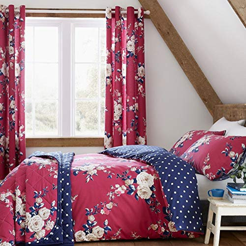 Catherine Lansfield Canterbury Tagesdecke, pflegeleicht, 220 x 230 cm, Pflaume