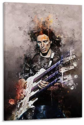 YZLI 80er Jahre Gitarristen Steve Vai ist ein Gitarristen-Poster, dekoratives Gemälde, Leinwand, Wandkunst, Wohnzimmer, Poster, Schlafzimmer, Malerei, 50 x 75 cm