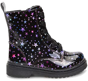BATA Anfibi da bambina lucidi con stelline