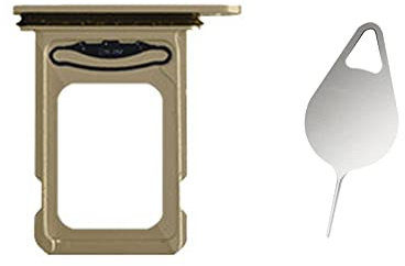 Snailcanfly Tarjeta SIM Doble Nano + Soporte para Ranura de Bandeja Reemplazo para iPhone 14 Pro A2894 6.1 / iPhone 14 Pro MAX A2890 6.7 con Alfiler Gold