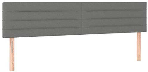vidaXL 2X Kopfteil Polsterkopfteil Betthaupt Bettkopfteil für Bett Bettgestell Bettrahmen Schlafzimmer Bettzubehör Dunkelgrau 90x5x78/88cm Stoff