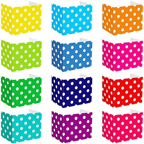 SATINIOR Schreibtisch-Trennwände für Schüler, 12 Farben, Test-Trennwände, Sichtschutzmappen für Klassenzimmer, ein Muss für Schule, Lehrer, Studenten, Studienbedarf, 24 Stück (Punkte)