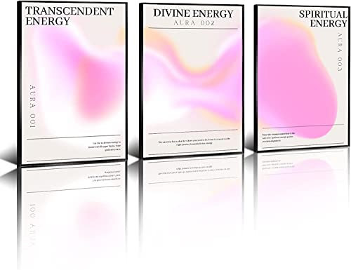 Enthusiasm positiven Aura Engel Zahlen Postern, Wandkunst Gemälde für Zimmer ästhetisch inspirierende Zitate abstrakt minimalistisch Wanddekoration (A-40x60cm x 3 Stück), Klar
