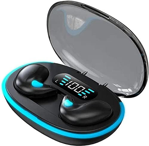 Pisheng New Invisible Sleep Wireless Earphone IPX5 Waterproof, Bluetooth 5.3 Headphones Touch Control with Wireless Charging Case, Double Noise Cancelling, Sense-Free Micro Sleep Earbuds (Black)