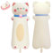 Plüschtier Katze Kissen Lang Kuscheltier Katze Süß Plüschkissen Stofftiere Katzen Kuschelkissen Plush Cat Pillow Spielzeug Dekor für Kinder Weiß 70cm
