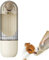 EBbels Wasserflasche Für Hunde, 300ml Tragbare Haustier Wasserflasche Hund Mit 100ml Futterspender, Auslaufsicher Travel Reise Trinkflasche Wasserspender (Beige)