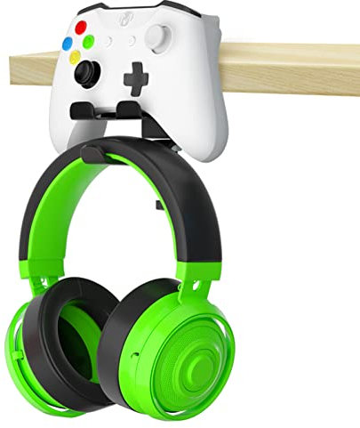 G GMTA HDD NEVER ENOUGH Controller-Ständer, Headset-Halter 2-in-1 für Xbox-Controller, PS5, Dualshock, Switch, verstellbarer 360° drehbarer Desktop-Headset-Controller-Halter ist ein freundliches