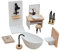 Baoblaze 1/12 Puppenhaus Badezimmer Set, Waschbecken Badewanne Toilette Modell Ornament, Miniatur Badezimmer Set, Niedliche Dollhouse Badezimmer Set, Dollhouse Bathroom Set für Puppenhaus Dekor