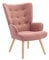 Vente-unique - Fauteuil en Tissu Rose VATELY - Scandinave
