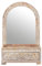 Marrakesch Schminkspiegel mit Schublade für den Schminktisch aus Holz 39cm | Vintage Standspiegel klein Akhila | Orientalische Make Up Spiegel Kosmetikspiegel mit Schminke Organizer als Zimmer Deko
